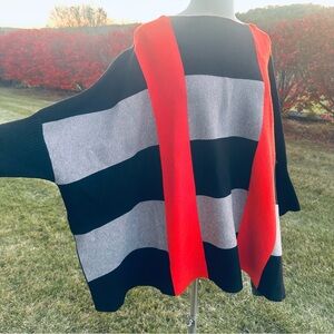 Vintage Concept Color Block poncho sweater
